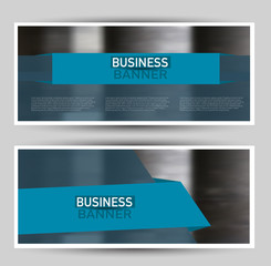 Banner for advertisement. Flyer design or web template set. Vector illustration commercial promotion background. Blue color.