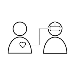 Two people icon. VR