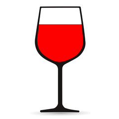 Red wine in glass icon - Vector