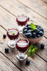 Sweet blueberry liqueur
