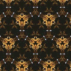 Abstract liquid gold design pattern. Graphic painting in golden color. Great as decor for rich and luxury printings products and web banners. Fashion print. Creative background in stylish motifs.