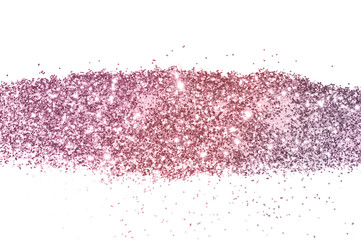 Purple glitter sparkles on white background in vintage colors