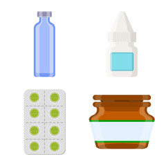 Vector illustration of pharmacy and pharmaceutical logo. Collection of pharmacy and health stock symbol for web.