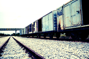 Obraz premium Container freight train travel