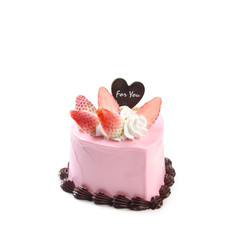 cake or love shaped cake on a background.