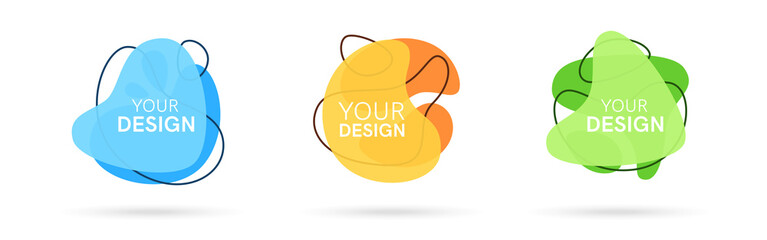 Geometric abstract sale banner isolated. Bright spring summer colors and gradients. Retail, sale promotion marketing bubble template. Simple modern design. Flat style vector illustration.