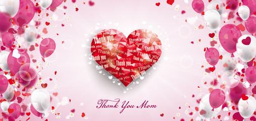 Thank You Mom Balloons Sunbeam Heart Cherry Flowers Header
