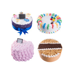 cake or cakes collection on a background.