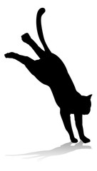 An animal silhouette of a pet cat