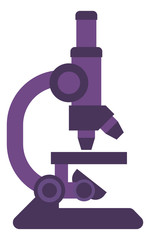 A science lab microscope icon in flat retro modern style