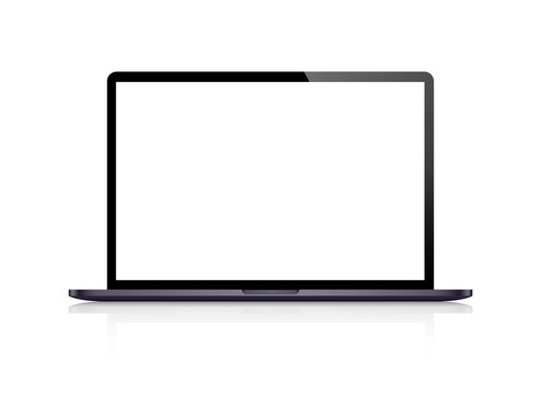 Realistic Laptop front view. Notebook - stock vector.