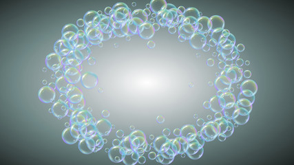 Bubble background with shampoo foam and detergent soap.