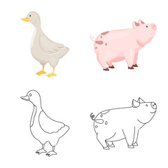 Isolated object of breeding and kitchen  logo. Set of breeding and organic  stock vector illustration.