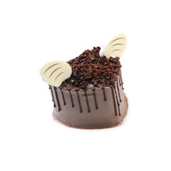 cake or love shaped cake on a background.