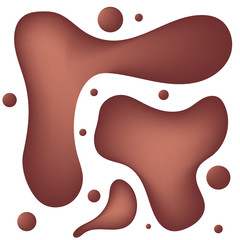 Delicious chocolate liquid with bubbles. Tasty food design. Vector illustration.