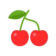 Cherries or cherry vector icon