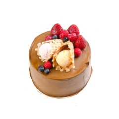 cake or Ice cream birthday cake on a background.