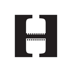 H logo, monogram, vector