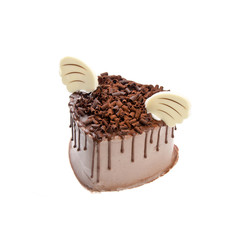 cake or love shaped cake on a background.