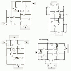 Architectural blueprint in top view background. Vector technical project background illustration