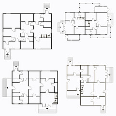 Architectural blueprint in top view background. Vector technical project background illustration