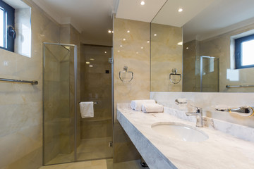 Luxury hotel bathroom interior