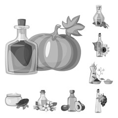 Vector design of nutrition and organics symbol. Set of nutrition and glass  vector icon for stock.