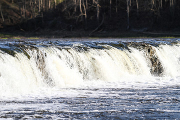 Beautiful countryside view of widest waterfall in Europe - Latvia, Kuldīga.