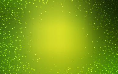 Light Green, Yellow vector pattern with night sky stars.