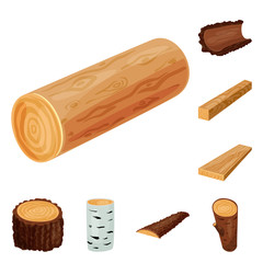 Vector design of signboard  and wood icon. Set of signboard  and wooden stock symbol for web.