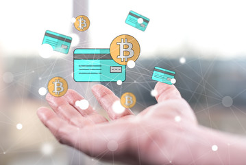 Concept of bitcoin credit card