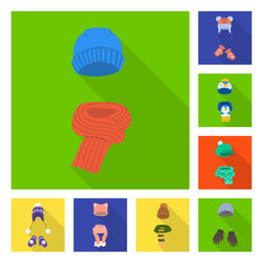 Obraz premium Vector design of shopping and warm symbol. Set of shopping and texture vector icon for stock.