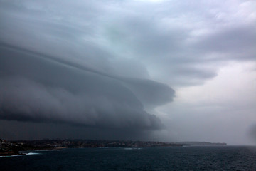 Naklejka na ściany i meble Storm Clouds over Bondi Beach Sydney Australia