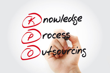 Hand writing KPO - Knowledge Process Outsourcing with marker, acronym business concept