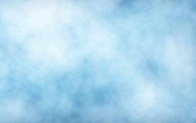 Background of abstract white color smoke isolated on blue color background. The wall of white fog. 3D illustration