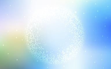 Light Blue, Green vector template with space stars.