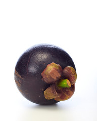Asian tropical mangosteen fruit on white background
