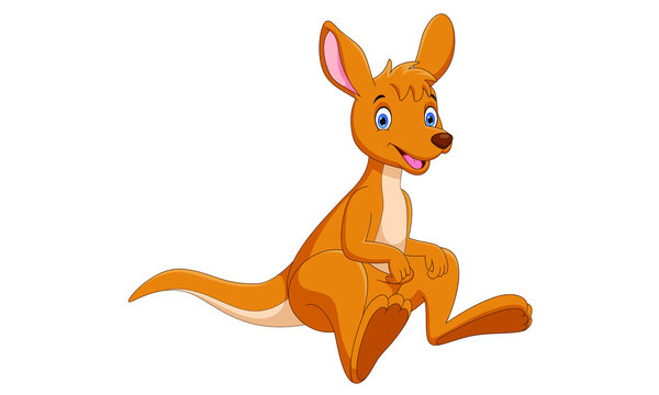 Vector illustration of Cute kangaroo cartoon