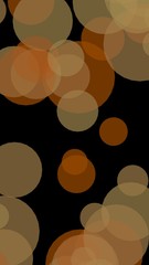 Multicolored translucent circles on a dark background. 3D illustration