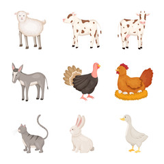 Vector design of farm and food sign. Set of farm and countryside stock symbol for web.