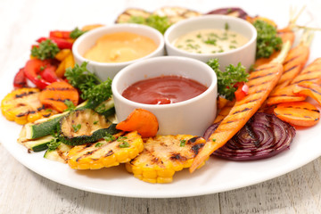 grilled vegetable and sauce for summer party