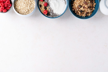 Granola breakfast in ceramic bowl