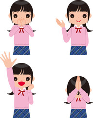 制服を着た女の子の表情