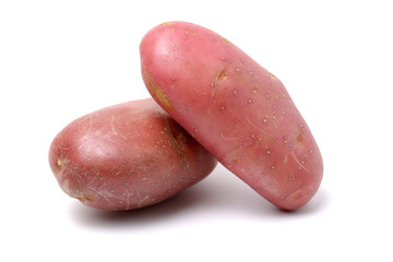 New red potato isolated on white background