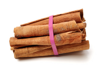 Cinnamon on a white background