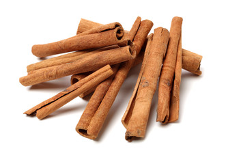 Cinnamon on a white background