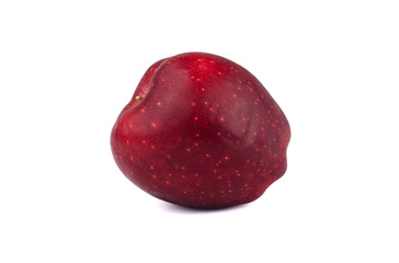 Fresh red apple isolated on white background.