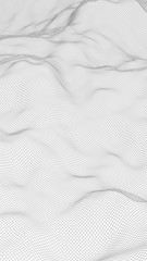 Abstract landscape on a white background. Cyberspace grid. hi tech network. 3d illustration