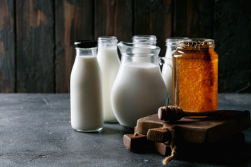 Fresh milk with honey