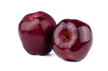 Fresh red apple isolated on white background.
